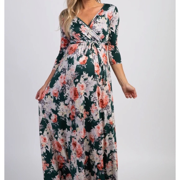 Pink Blush floral maternity dress - Picture 2 of 5